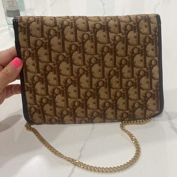 Vintage Dior purse, brown with gold chain - Picture 5 of 7